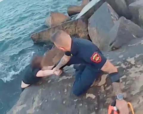 Brave Wisconsin Police Officers Save Woman's Life After She Screams "I Want To Die" Jumping Into Rough Lake Michigan Waters
